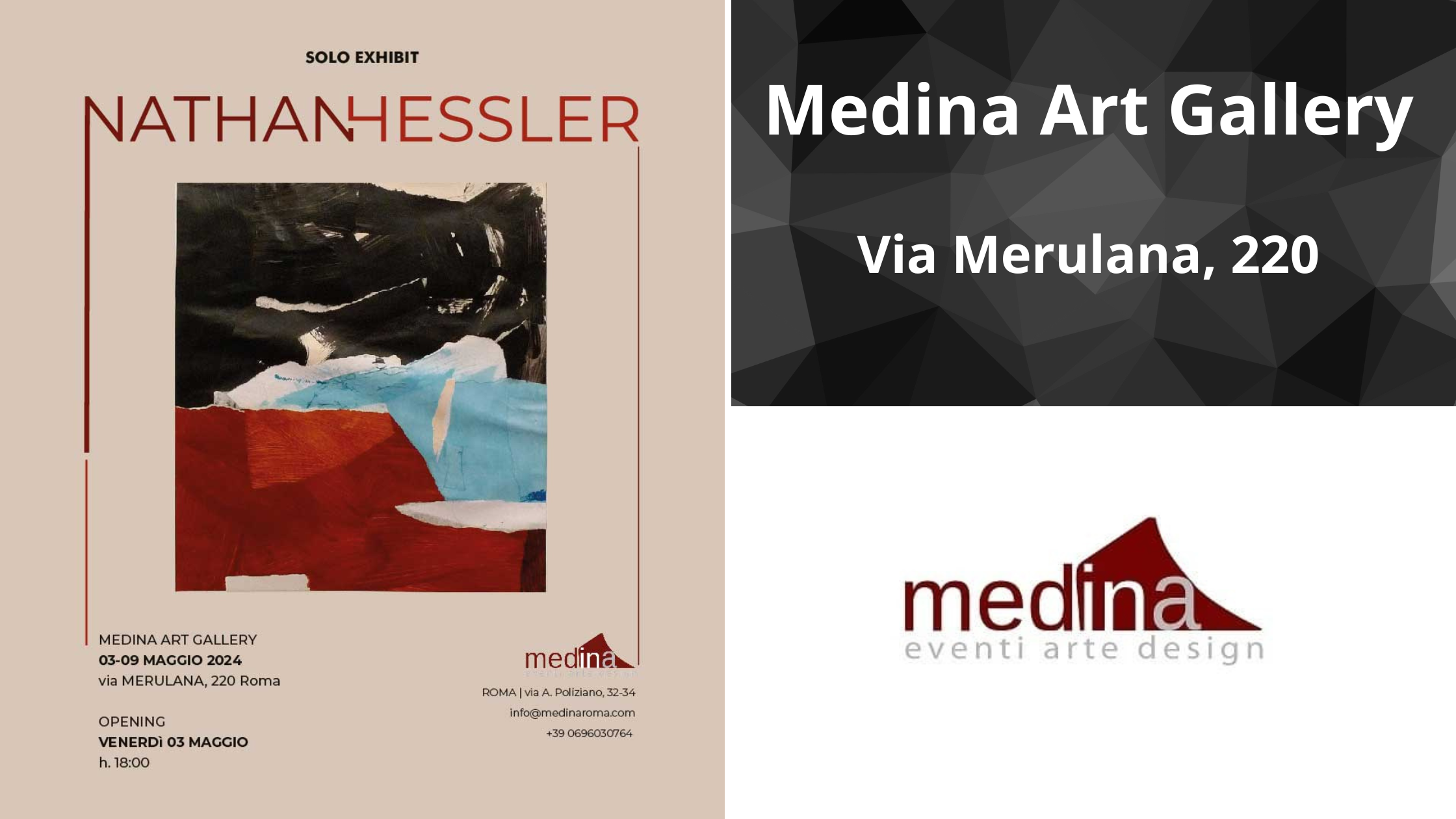 Dal 3 al 9/5/24 “Nathan Helsser – Solo exhibit” al Medina Art Gallery